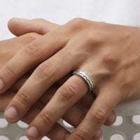 Braided Edge Oxidised Band