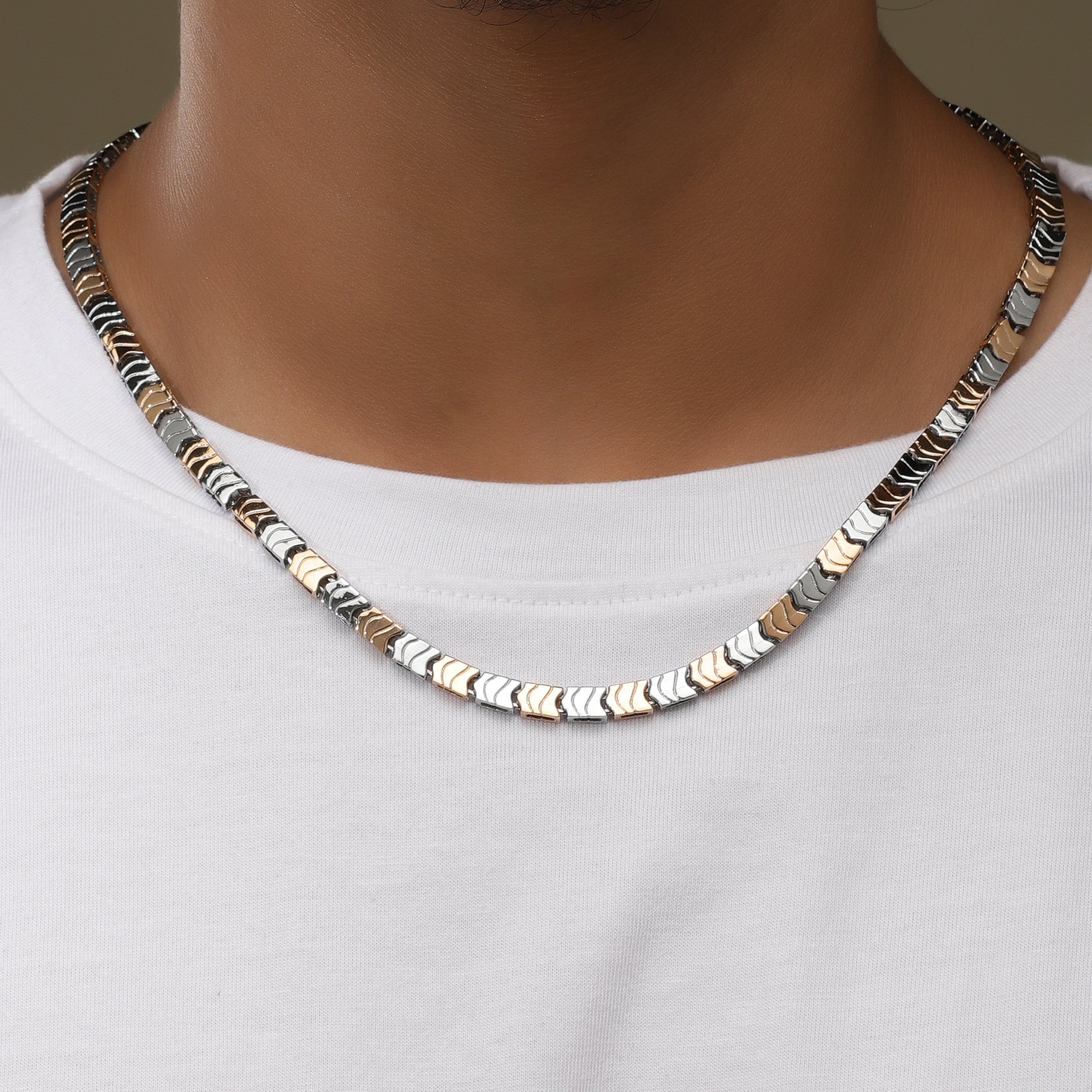 Wave Link Silver Chain Men – Eloa Jewellery
