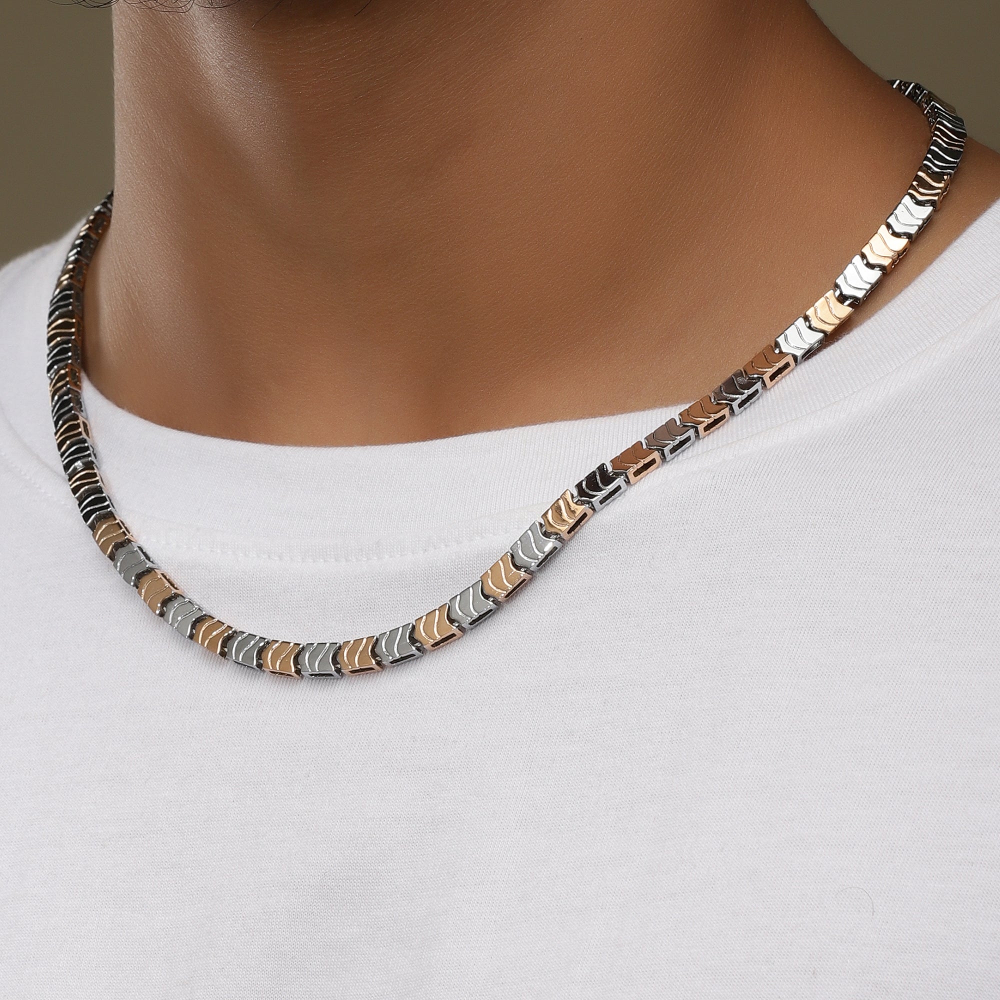 Wave Link Silver Chain Men – Eloa Jewellery