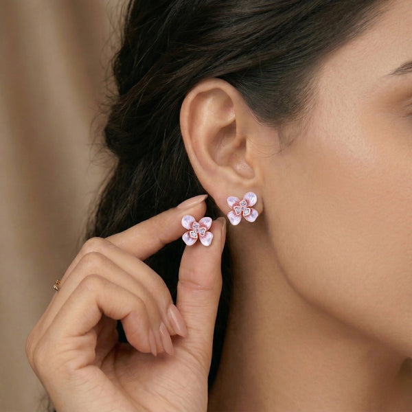 Rose Gold Floral Earring