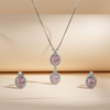 Halo Double Drop Pendant Set