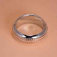 Beaded Edge Silver Band