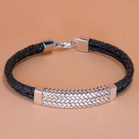 Black Braided Leather Bracelet