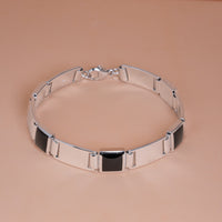 Black Tile Link Bracelet