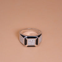 Black Tile Cluster Ring