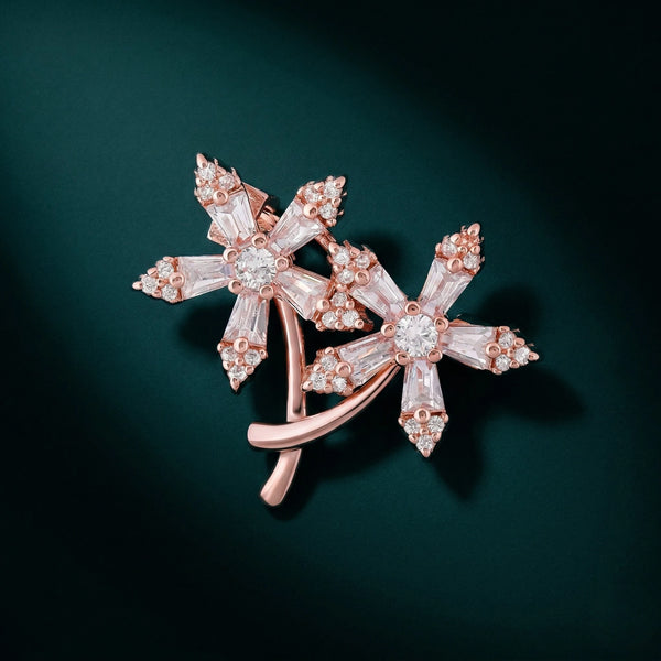 Rose Gold Snowflake Brooch